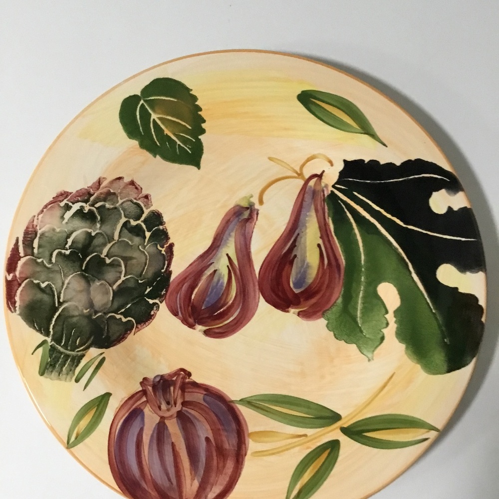 Crate and Barrel Formache hand painted platter